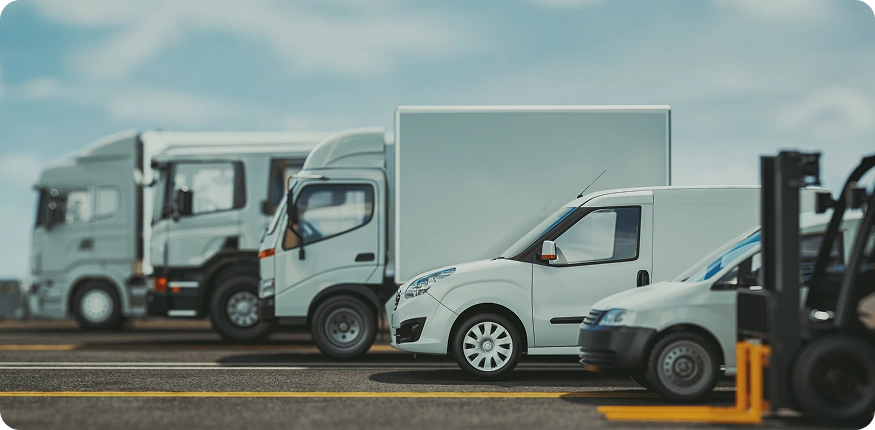 Fleet of commercial trucks